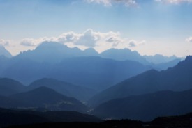Dolomiten-Panorama, gesehen vom Col Margherita.